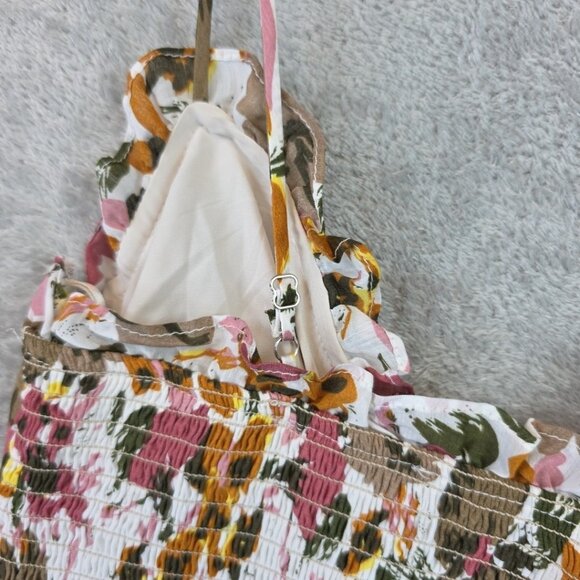 ASTR the Label Blossom Dress Women's Size S White Mauve Floral Tiered Mini - Picture 9 of 13